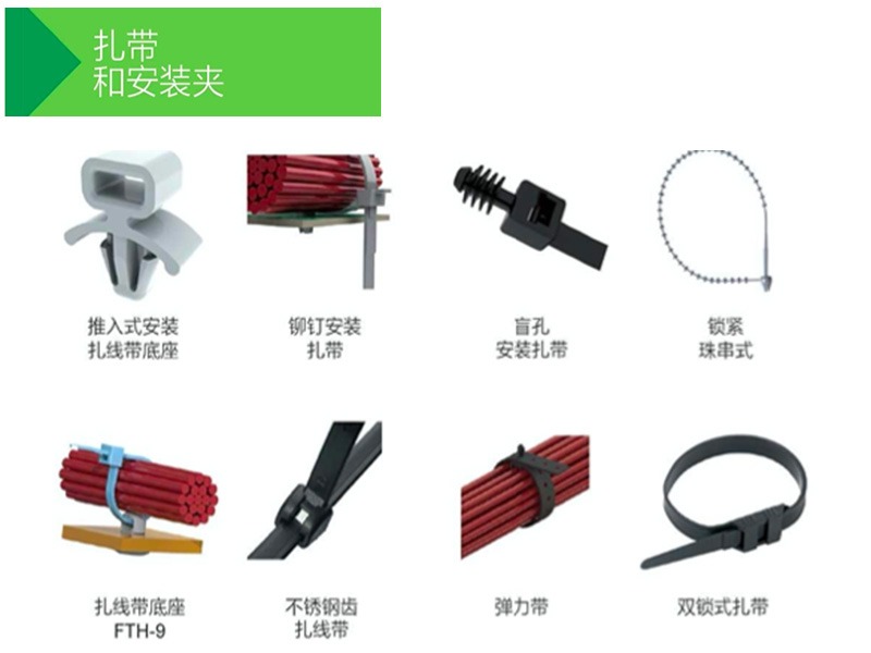 Cable ties and mounting clips